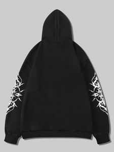 Sweat-shirt à capuche zippé intégral pour homme, 100% coton, coupe ample et oversize, couleur unie, design tendance et respirant, personnalisable en gros - Product Image 2