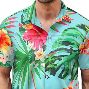 T-shirt décontracté pour adultes, best-seller, design hawaïen, col montant, manches courtes, 100% coton respirant, style tendance - Product Image 5
