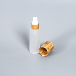 Dispensadores de Loción de Vidrio Esmerilado de 30ml, <span class=keywords><strong>50ml</strong></span> y 60ml con Impresión de Logotipo Personalizado, Envases para Cuidado de la Piel con Tapas de Madera de Bambú - Product Image 2