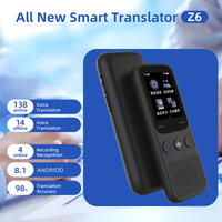 Dispositif de traduction intelligent mini 138 langues, écran tactile de 2 pouces (640x480), traduction en ligne/hors ligne WiFi, reconnaissance vocale IA