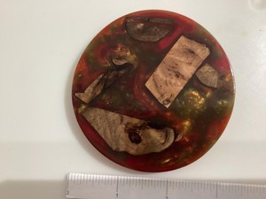 New Collection Round Wooden and <b>Clear</b> <b>Resin</b> Stone Coasters Durable Drink Coasters for Hotel Rooms, Restaurants, Offices, and - Product Image 4