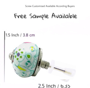 Pomos de cerámica florales redondos para tiradores de puertas de cajones de armarios [CK 438] para cocina, dormitorio, almacén exterior, uso en la sala de estar - Product Image 3