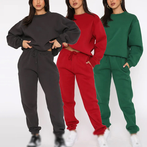 Custom Printed Women's <b>Plus</b> <b>Size</b> Winter Sweatpants Hoodie <b>Jogger</b> <b>Set</b> Breathable Cotton Crewneck Sweatshirt Tracksuit for New - Product Image 1