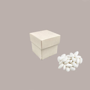 10pcs White Silk Cardboard <b>Box</b> with Lid 50x50x50mm <b>Square</b> Shape Recycled Small <b>Gift</b> Packaging - Product Image 4