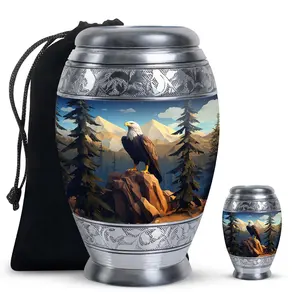 Urna Funeraria Estilo Americano con Diseño de Águila en Montaña para las Cenizas de Papá, 10.5 Pulgadas, Acabado Brillante - Product Image 2