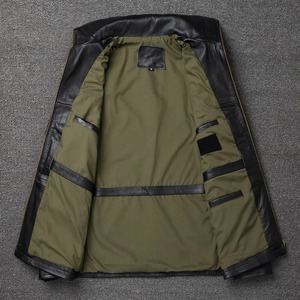 Chaqueta de Cuero Bordada, Diseño Nuevo y Personalizado, Chaqueta Casual de Motociclista, Cremalleras Personalizadas, Chaqueta Bomber de Lujo - Product Image 4