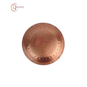 Utensilios de cocina Bandeja de servicio de cobre con plato de forma redonda y posavasos Vajilla para boda Bandeja hecha a mano Venta caliente de la India - Product Image 2