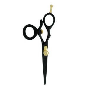 Tijeras de Peluquería con Reposadíces Dorado, Tijeras de Salón de Belleza con Recubrimiento Negro, Hoja Afilada de Acero Inoxidable - Product Image 5