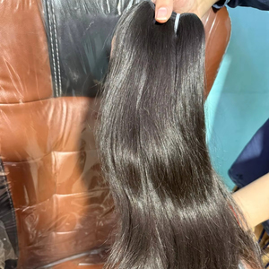 Proveedor líder Cutícula Lisa alineada 100% Virgen humana Extensiones de cabello de templo indio Mujeres Raw Remy Hair Straight Wholesale - Product Image 1