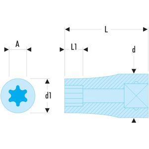 Jeu de douilles Torx Facom 1/2'' avec support métallique, collection de 5 pièces - Product Image 2