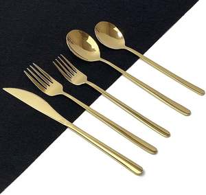 Top Selling Best Design Brass Cutlery Set for Kitchen Modern Design <b>Flatware</b> Cutlery Set for Home Hotel Used. - Product Image 5