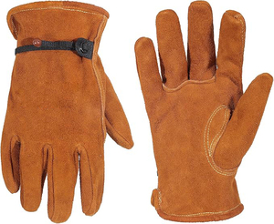 ถุงมือหนังสำหรับผู้ชายและผู้หญิงถุงมือหนังวัวข้อมือปรับได้ทนทานต่อการเสียดสีและการเจาะได้ดีกว่า - Product Image 1