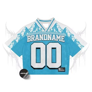 Rétro personnalisé recadrée maillot surdimensionné américain Boxy haut Sport entraînement Baseball Football maille pratique chemise pour les vêtements de football - Product Image 1