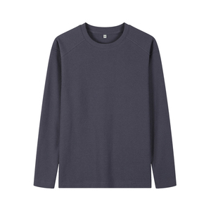 Polyester <b>Black</b> Waffle <b>T</b>-<b>Shirts</b> 260gsm Raglan <b>Long</b> Sleeve Waffle <b>T</b> <b>Shirt</b> - Product Image 6