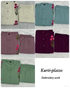 Heavy Rayon Women's Kurti Collection with Embroidery and Handwork - Product Image 4