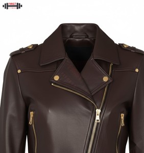 Chaquetas de Cuero 2025, Chaqueta Corta para Mujer, Cuero de Oveja Real de Alta Calidad, Cierre de Cremallera, Cinturón, Chaqueta de Cuero Genuino Personalizada para Mujer - Product Image 4
