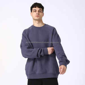 Camisa de cuello redondo con estampado personalizado en blanco Heavy 485G Jersey de gran tamaño Hombres y mujeres Sudadera de cuello redondo en blanco - Product Image 4