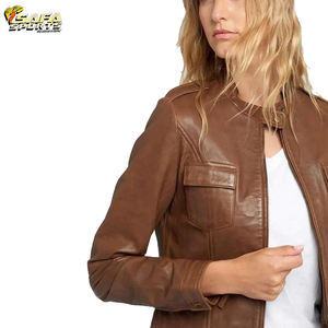 Vestes en cuir pour femmes 2022 automne hiver vestes en cuir d'extérieur manteaux pour femmes - Product Image 2