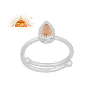 แหวนอัญมณีซิทรีนธรรมชาติปรับได้ดีไซน์ใหม่ - Product Image 1