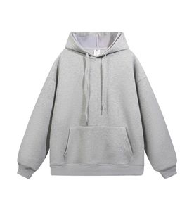 Sweat-shirts et pulls à capuche pour hommes en gros, couleur beige uni, tissu 100% coton, épaules tombantes, coupe ample, pour l'hiver - Product Image 5