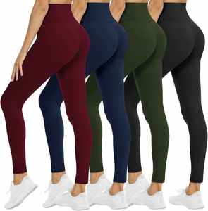 Leggings de yoga sur mesure pour femmes, vêtements de sport de couleur unie à la mode, prix de gros, vente à chaud - Product Image 3