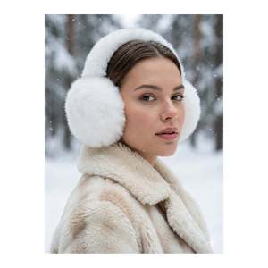 Écouteurs en peluche importés blancs KLK01 - Blanc - Product Image 1