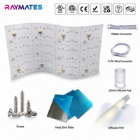 Feuille LED ultra-mince DC24V découpable RGBCW, panneau flexible conçu pour éclairage mural rétroéclairé