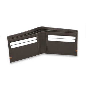 Men's Genuine Leather Slim <b>Wallet</b> With Striped Lining Fold Closure <b>Card</b> <b>Holder</b> Short Length Minimalist Design - Product Image 5