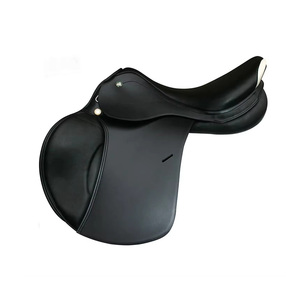 Sillín de resistencia de salto inglés de cuero negro hecho a mano de alta calidad para montar a caballo, precio al por mayor de Venta caliente de la India - Product Image 1