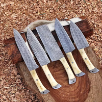 Ensemble de couteaux de chef TREND BLADES en acier Damas forgé à la main, écologiques, ambidextres, avec manche en os, longueur de lame de 6 à 7,9 pouces, couteaux de cuisine