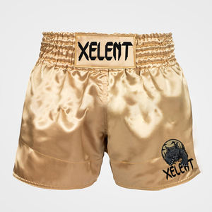 กางเกงมวยไทย 100% โพลีเอสเตอร์ แบบสั่งทำได้ ยูนิเซ็กซ์ คุณภาพสูง อุปกรณ์ฝึกซ้อมมวยไทย ลายสีทอง ปี 2025 - Product Image 1