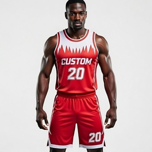 Uniforme de basketball personnalisé OEM/ODM avec logo imprimé, respirant, anti-UV, anti-bactérien, en tissu mesh 100% polyester, coupe athlétique courte - Product Image 1