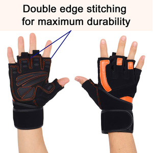 Guantes de gimnasio de levantamiento de pesas transpirables con logotipo personalizado, guantes de seguridad para entrenamiento físico con ajuste cómodo - Product Image 5