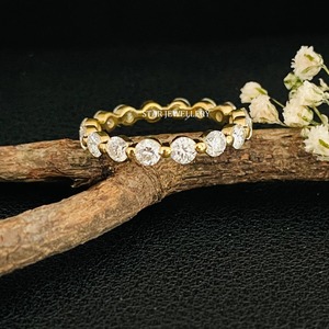14K Solid Gold Brilliant Cut Lab Grown Diamond Christian Luxury Eternity Wedding <b>Ring</b> - Product Image 4