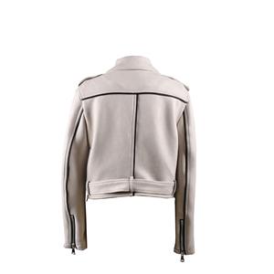 Cool Slim cuero cuello motocicleta chaqueta para mujer Otoño Invierno transpirable tejido a prueba de viento longitud Regular calidad Premium - Product Image 2