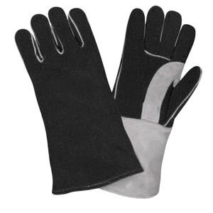 Guantes de cuero dividido de piel de vaca de tamaño XL de alta temperatura reforzados anticorte resistentes a chispas para soldar construcción duradera - Product Image 6