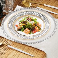 Assiette de présentation ronde convertible en fer blanc brillant, technique de cuisson au four, polie et peinte à la main, pour mariage, maison et dîner