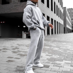 Wholesale Customizable 45 Colors High Quality Oversized Cotton Fleece Tracksuits Streetwear Hooded Set for Winter Acid Washed - Product Image 3