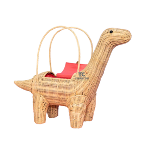Dinosaurio diseño personalizado hecho a mano verano mimbre ratán bolsos tejidos chico cestas artículos calientes - Product Image 5