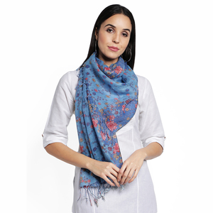 Bufandas elegantes estampadas ecológicas de lino 100% para mujer, estolas hechas a mano para verano, estilo liso, cortas personalizables - Product Image 1