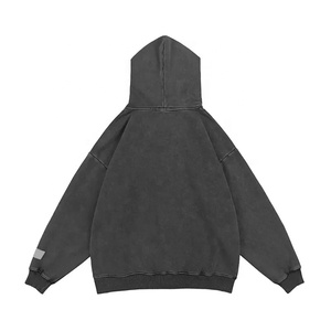 Vente en gros 100% coton lavé à l'acide pull à capuche vintage sweats personnalisés bouffée impression logo streetwear high street respirant - Product Image 4