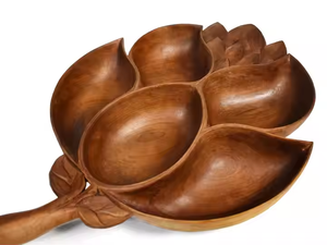 Plateau de service en bois à feuilles de style moderne Plateau décoratif pour le stockage des hôtels et des restaurants Plateau de service par décor impex - Product Image 5