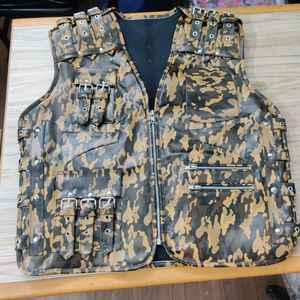 เสื้อกั๊กหนังกระดุมแถวเดียวสำหรับผู้ชายเสื้อแจ็กเก็ตกระดุมแถวมีซิปด้านหน้าสไตล์ยุโรปและอเมริกัน - Product Image 4