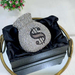 Handmade Crystal Pearl PU Leather Clutch Purse Evening Party Wedding Bridal Handbag Elegant Designer Rhinestone Bag Wholesale - Product Image 3