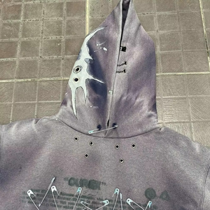 Sweat à capuche décontracté pour homme tendance et de haute qualité, avec strass, 100% coton molletonné, impression de logo personnalisée, service OEM - Product Image 3