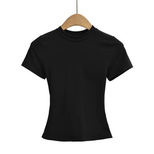 Camiseta de Manga Corta para Mujer, Transpirable, Ropa de Mujer, Verano, Tops Básicos Ajustados, Camisetas de Algodón 2025, Cuello Redondo, Camisetas Casuales para Mujer - Product Image 2