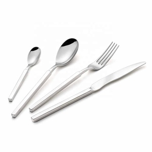 Long manche rond argenté ensemble de couverts plaqué argent ensemble de couverts en argent en acier inoxydable ensemble de couverts décoratifs - Product Image 2