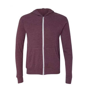 Men's Bella Canvas Tri-blend Full <b>Zip</b> Lightweight Hoodie Soft Blended <b>Hooded</b> Jacket XS-2XL Front Zipper Ribbed Sweatshirt Hoodie - Product Image 4