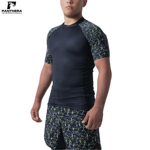 Venta caliente de alta calidad por encargo liso Color sólido BJJ Rash Guard Venta caliente Lightning Rashguard ropa deportiva hombres Pakistán - Product Image 2