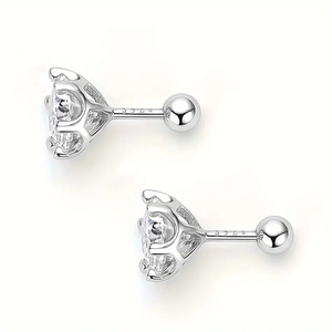 Boucles d'oreilles clous en moissanite radiante 1-4 carats, bijoux ronds éblouissants pour femmes - Product Image 3